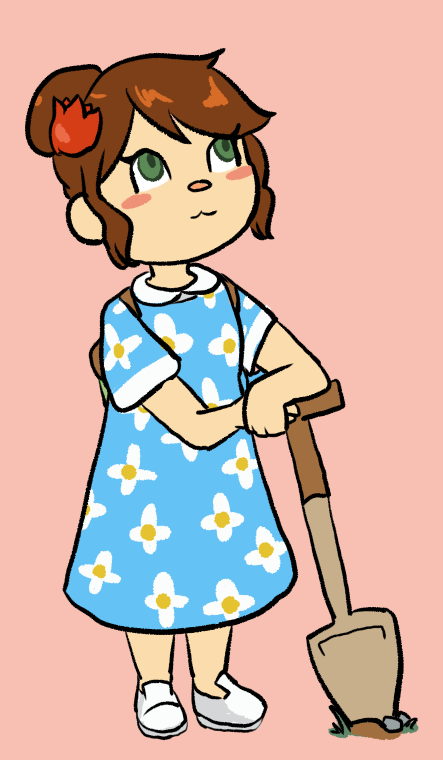 Commissioned portrait of an Animal Crossing villager character