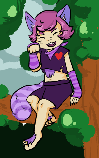 Fanart of a furry character inspired by the Cheshire Cat